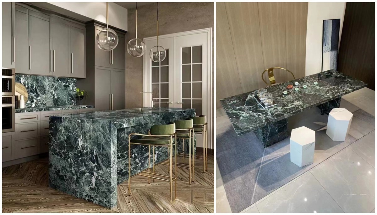 Prada green marble table tops Prada green marble table tops