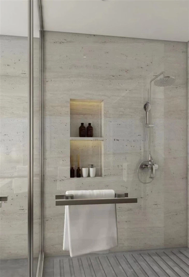 Modern Travertine Bathroom